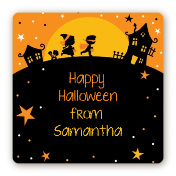 Trick or Treat - Square Personalized Halloween Sticker Labels