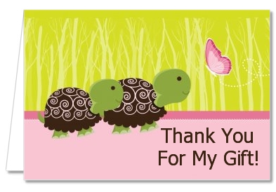 Twin Turtle Girls - Baby Shower Thank You Cards