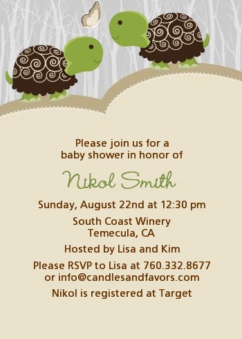 Twin Turtles - Baby Shower Invitations