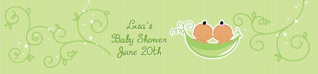  Twins Two Peas in a Pod Hispanic - Personalized Baby Shower Banners 1 Boy 1 Girl