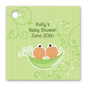  Twins Two Peas in a Pod Hispanic - Personalized Baby Shower Card Stock Favor Tags 2 Boys