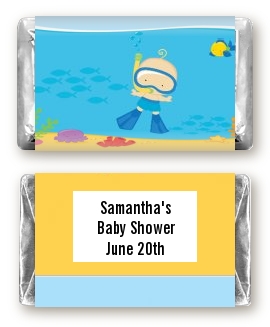 Under the Sea Baby Boy Snorkeling Baby Shower miniature candy bar wrappers