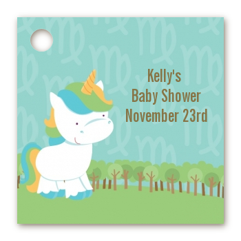 Unicorn | Virgo Horoscope - Personalized Baby Shower Card Stock Favor Tags