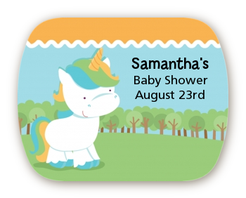 Unicorn | Virgo Horoscope - Personalized Baby Shower Rounded Corner Stickers