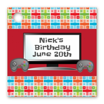 Video Game Time - Personalized Birthday Party Card Stock Favor Tags