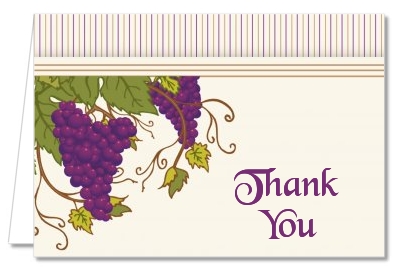 Vineyard Splash - Bridal Shower Thank You Cards