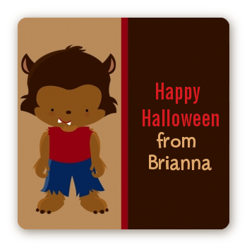 Werewolf - Square Personalized Halloween Sticker Labels