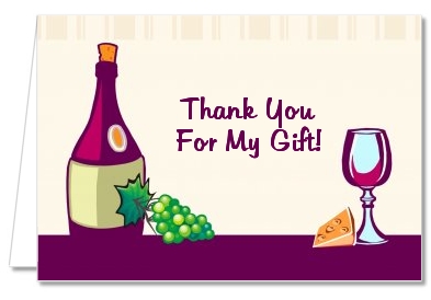 Wine & Cheese - Bridal Shower Thank You Cards