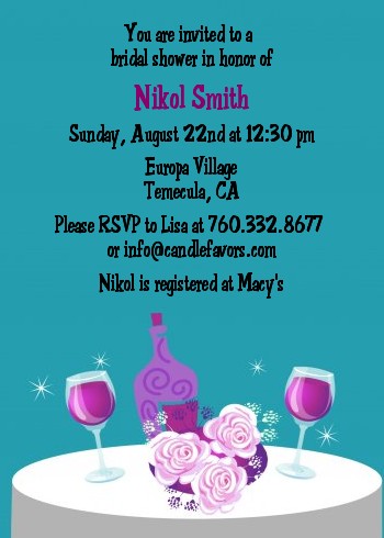 Wine Tasting Green - Bridal Shower Invitations