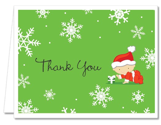  Christmas Baby Snowflakes - Baby Shower Thank You Cards 