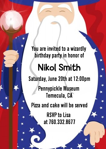 Wizard - Birthday Party Invitations