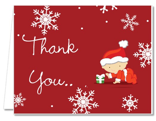  Christmas Baby Snowflakes - Baby Shower Thank You Cards 