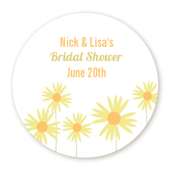 Yellow Asters - Round Personalized  Sticker Labels 