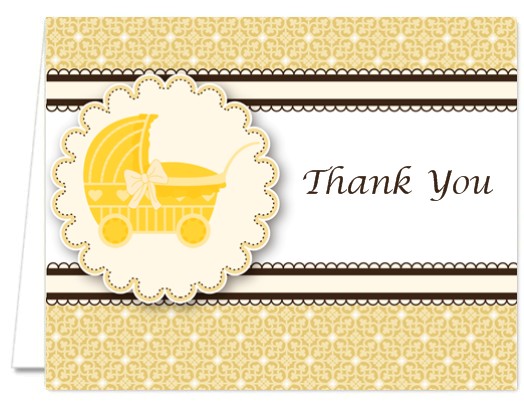  Carriage - Baby Shower Thank You Cards 