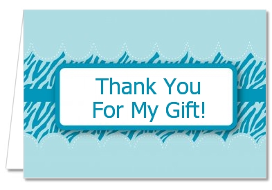 Zebra Print Blue - Baby Shower Thank You Cards