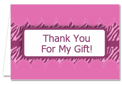Zebra Print Baby Pink - Baby Shower Thank You Cards