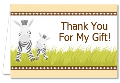 Zebra - Baby Shower Thank You Cards