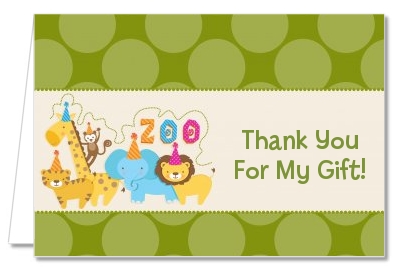 Zoo Crew - Birthday Party Thank You Cards