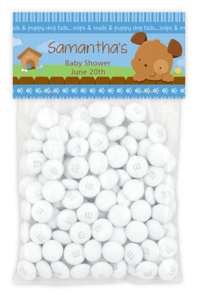 Puppy Dog Tails Boy - Custom Baby Shower Treat Bag Topper