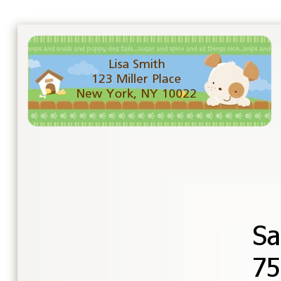 Puppy Dog Tails Neutral - Baby Shower Return Address Labels