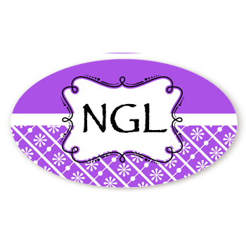 Modern Thatch Purple - Personalized Everyday Party Oval Sticker/Labels