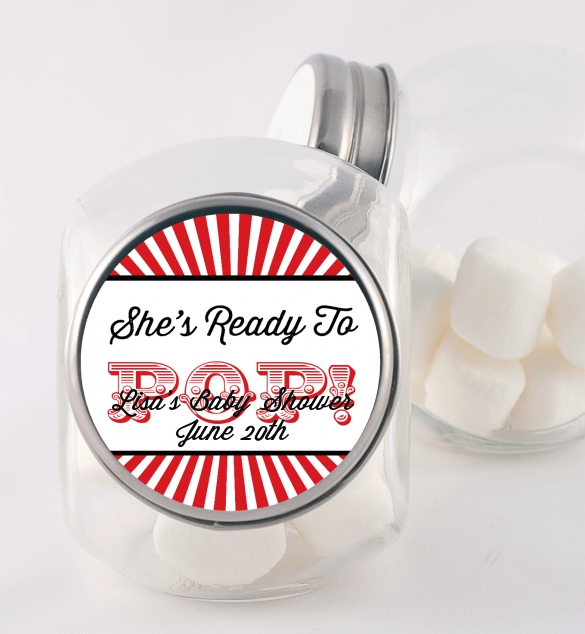 Ready To Pop Red Baby Shower Candy Jars Candles & Favors
