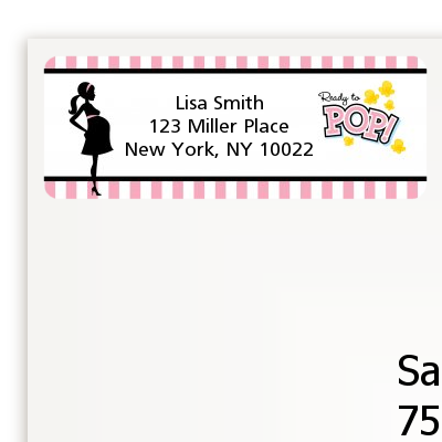 Ready To Pop Pink - Baby Shower Return Address Labels