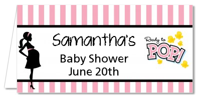 Ready To Pop Pink - Personalized Baby Shower Place Cards