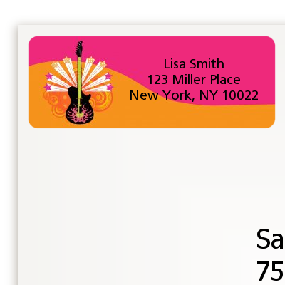 Future Rock Star Girl - Baby Shower Return Address Labels