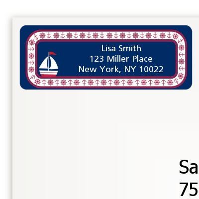 Sailboat Blue - Birthday Party Return Address Labels