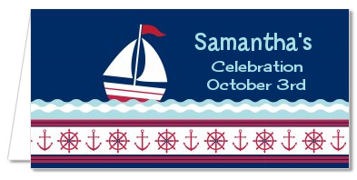 Sailboat Blue - Personalized Baby Shower Place Cards