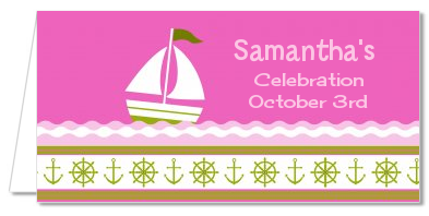 Sailboat Pink - Personalized Baby Shower Place Cards