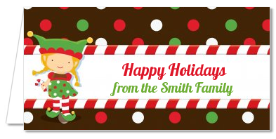 Santa's Little Elfie - Personalized Christmas Place Cards