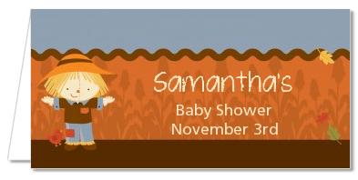 Scarecrow Fall Theme - Personalized Baby Shower Place Cards