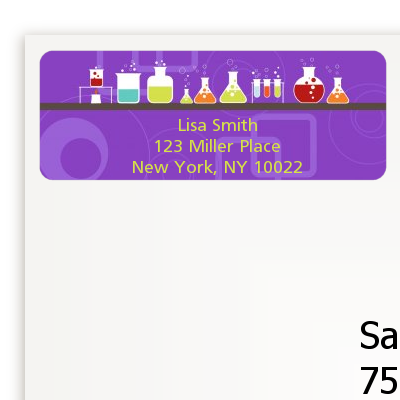 Science Lab - Birthday Party Return Address Labels