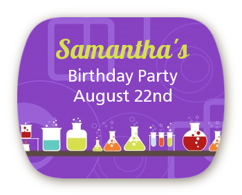 Science Lab - Personalized Birthday Party Rounded Corner Stickers