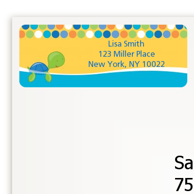 Sea Turtle Boy - Birthday Party Return Address Labels