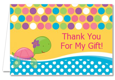 Sea Turtle Girl - Baby Shower Thank You Cards