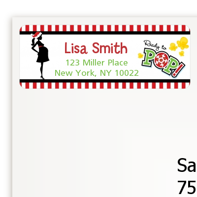 She's Ready To Pop Christmas Edition - Baby Shower Return Address Labels