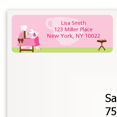 Sip and See It's a Girl - Baby Shower Return Address Labels