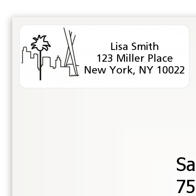 Los Angeles Skyline - Bridal Shower Return Address Labels