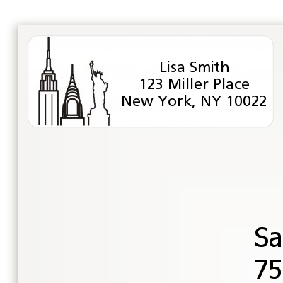 New York - Bridal Shower Return Address Labels