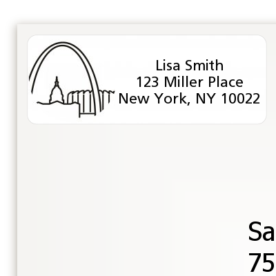 St. Louis Skyline - Bridal Shower Return Address Labels