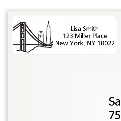 San Francisco Skyline - Bridal Shower Return Address Labels