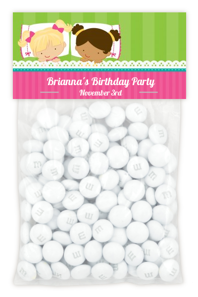 Slumber Party with Friends - Custom Birthday Party Treat Bag Topper