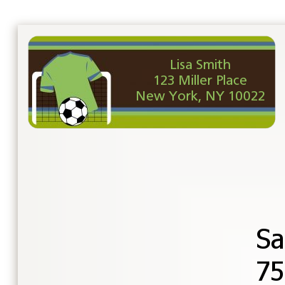 Soccer Jersey Green and Blue - Birthday Party Return Address Labels