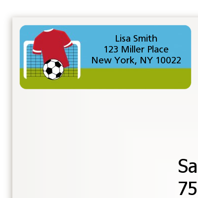 Soccer - Birthday Party Return Address Labels