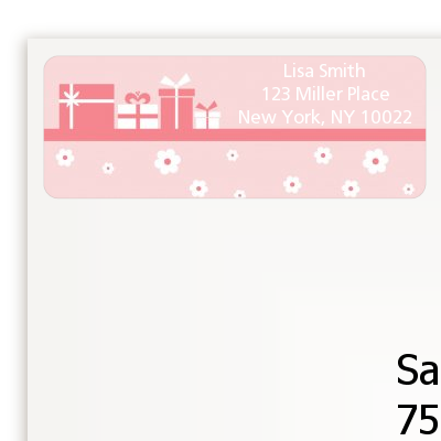 Sonogram It's A Girl - Baby Shower Return Address Labels