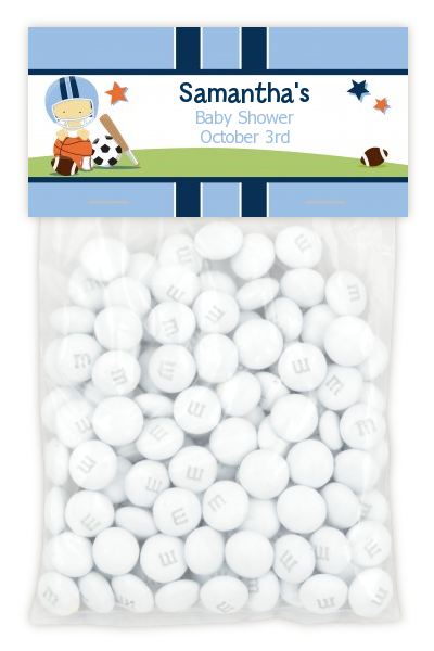 Sports Baby Asian - Custom Baby Shower Treat Bag Topper