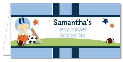 Sports Baby Asian - Personalized Baby Shower Place Cards